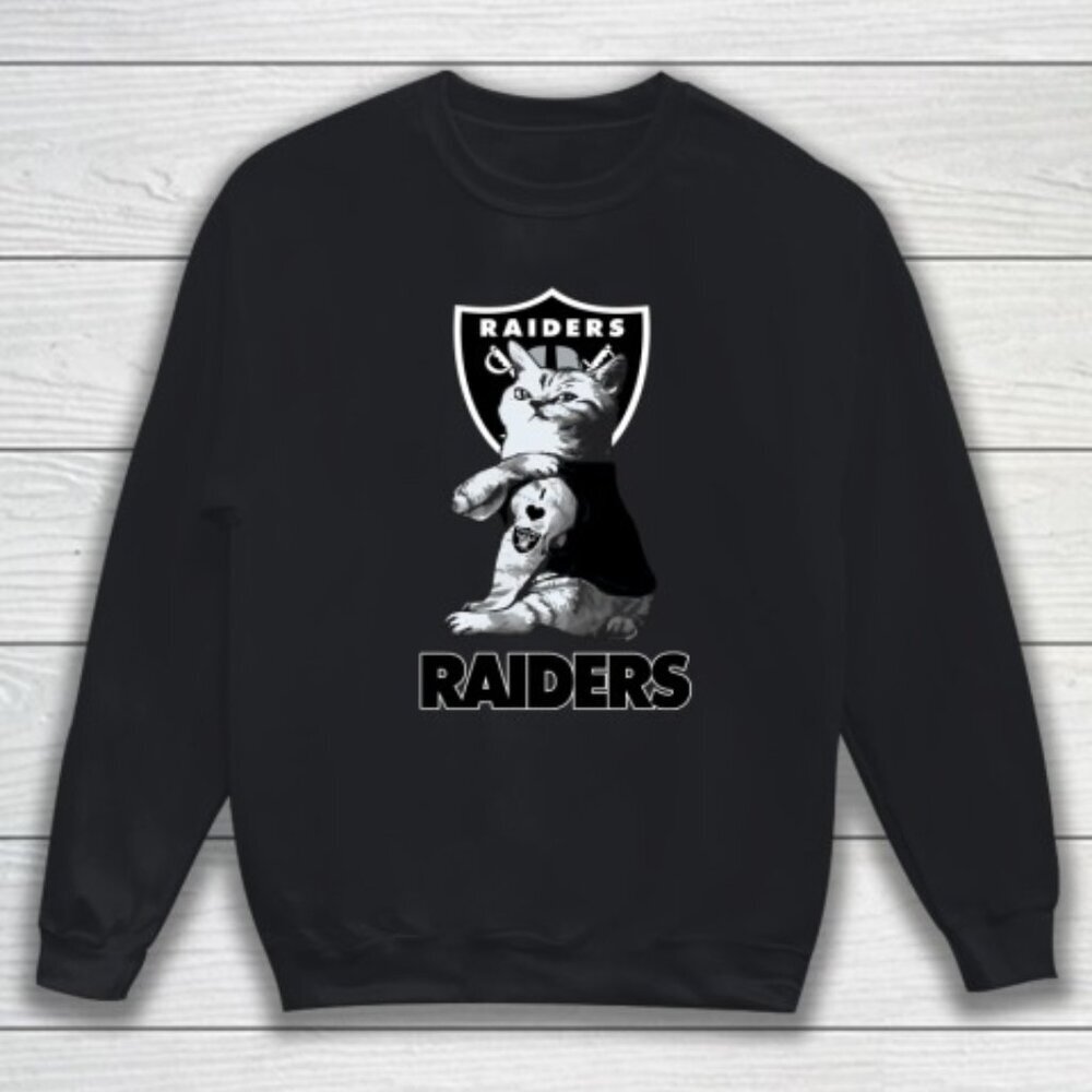 NFL Football My Cat Loves Oakland Raiders Sweatshirt Fan Gift Unisex Apparel 91